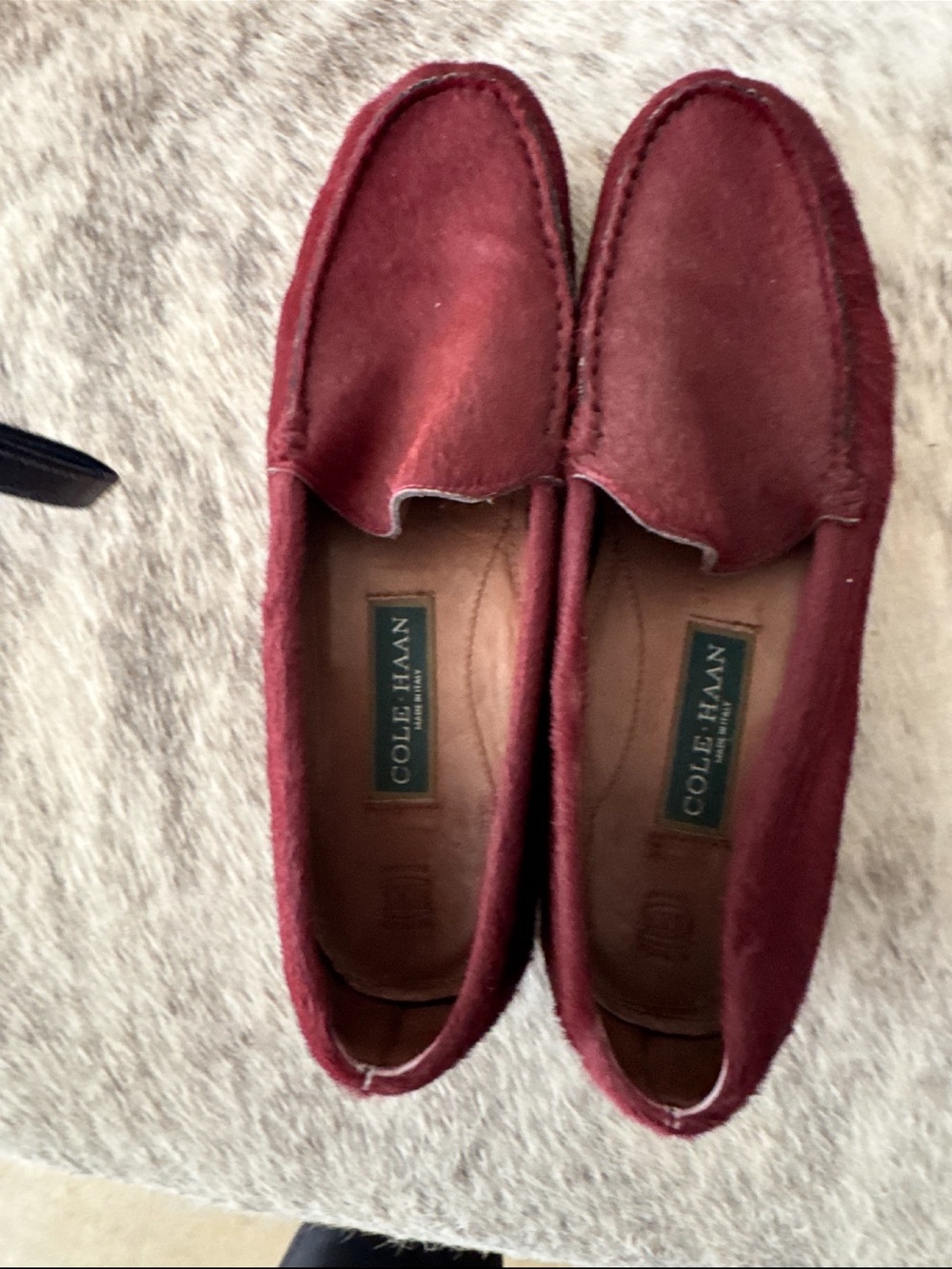 Cole Haan Red Suede Driving Loafers